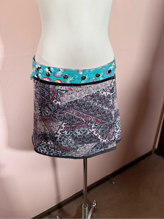 Vintage Y2K Arena Ibiza Bohemian Utility reversible mini skirt belt Adjustable main image 14
